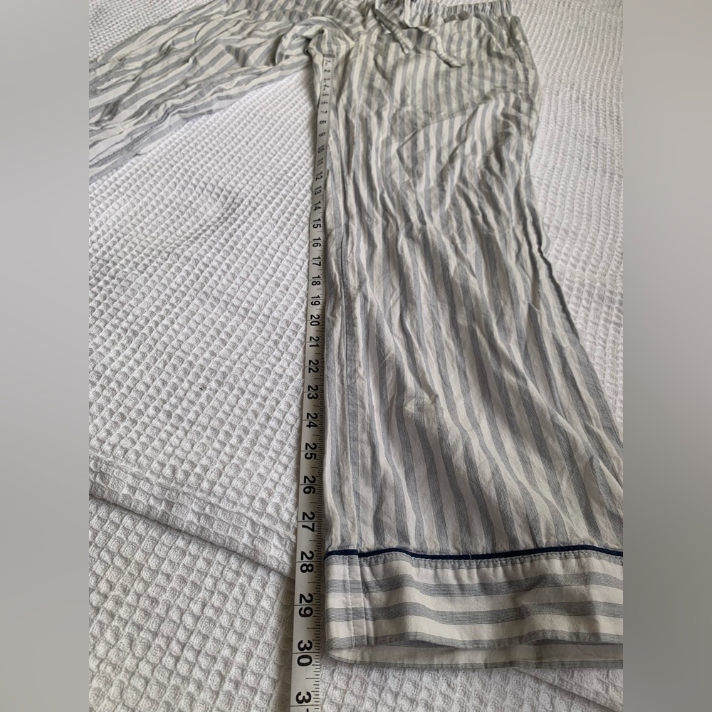 Victoria’s Secret Cotton Mayfair Blue White Pinstripe Pajama Set - Size Small - Picture 14 of 16